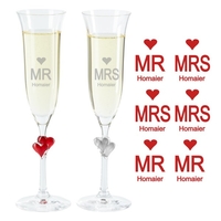 Sektglas Set - Mrs. and Mr.