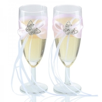 Sektglas Set - Schmetterling