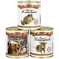 Spaßgeschenk: 3er Set aus der Dose - Mäusegulasch,  Krötenbeine,  Grizzlyfilet