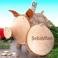 Sparschwein - Rudi aus Holz