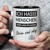 Tasse - Ich hasse Menschen - Steine sind okay