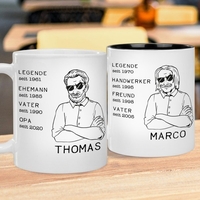 Tasse - Männliche Legende mit Personalisierung