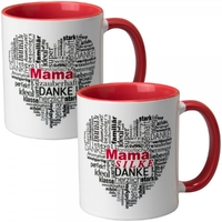 Tasse Herz aus Worten - Muttertag