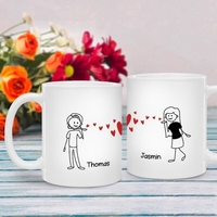 Tasse mit Comicfiguren für Paare