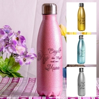 Thermo-Glitzerflasche - Engel ohne Flügel nennt man Mama