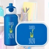 Tschüss Kindergarten - Brotdose und Trinkflasche mit Dino
