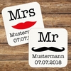 Untersetzer - Mr & Mrs mit Personalisierung