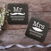 Untersetzer aus Schiefer - Mr und Mrs