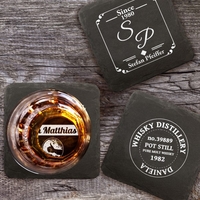 Untersetzer aus Schiefer - Whisky mit Personalisierung