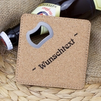Untersetzer mit integriertem Flaschenöffner und Personalisierung