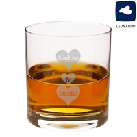 Whiskyglas - Herzen mit Wunschnamen