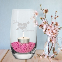 Windlicht - Pfeilherz mit Personalisierung