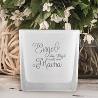 Windlicht Cube - Engel ohne Flügel nennt man Mama
