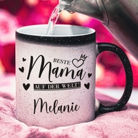 Zaubertasse mit Glitzer - Beste Mama