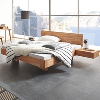 Hasena Fine-Line Massivholzbett Vola Airo Kernbuche natur geölt 200x220 2x Nachttisch