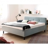 Meise Möbel Polsterbett Amelie Eisblau 180x200 Holzfuß graphit