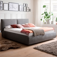 Meise Möbel Polsterbett Atesio mit Bettkasten,  Lattenrost und Matratze Anthrazit 180x200 7 Zonen TTFK (24 cm) H2/H3
