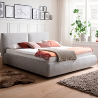 Meise Möbel Polsterbett Atesio mit Bettkasten,  Lattenrost und Matratze Hellgrau 180x200 7 Zonen TTFK (24 cm) H3