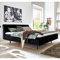 Minimum Collection Boxspringbett Alvaro Black 180x200 H2+H4 Kaltschaumtopper waschbar Tic-Tac Steppung