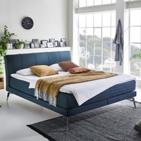Minimum Collection Boxspringbett Nightflight Mantra Petrol 180x200 H3+H4 Naturlatex Topper waschbar Vertikalsteppung