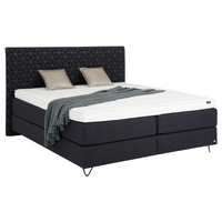 Villeroy & Boch Boxspringbett Mosaique Laila Carré Blau Kopfteil Curve Slim 160x200 Taschenfederkern TFK 4000 H2/H2