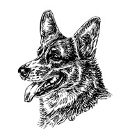 Esser-Warnschild "Hier wache ich" Größe 12, 5 x 14, 5 cm mit Motiv