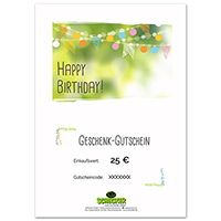 Geschenk-Gutschein zum Ausdrucken,  Happy Birthday
