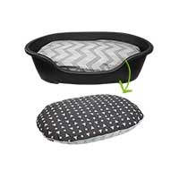 Kunststoff-Hygienekorb,  Farbe: Schwarz - Im Set mit Kissen