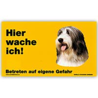 Warnschild "Hier wache ich!" Größe 17 x 10 cm,  gelb