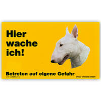 Warnschild "Hier wache ich!" Größe 17 x 10 cm,  gelb