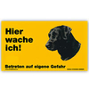 Warnschild "Hier wache ich!" Größe 17 x 10 cm,  gelb