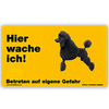 Warnschild "Hier wache ich!" Größe 17 x 10 cm,  gelb