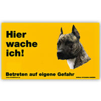 Warnschild "Hier wache ich!" Größe 17 x 10 cm,  gelb