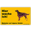 Warnschild "Hier wache ich!" Größe 17 x 10 cm,  gelb