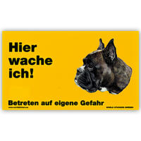 Warnschild "Hier wache ich!" Größe 17 x 10 cm,  gelb