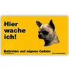 Warnschild "Hier wache ich!" Größe 17 x 10 cm,  gelb