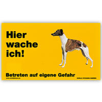 Warnschild "Hier wache ich!" Größe 17 x 10 cm,  gelb