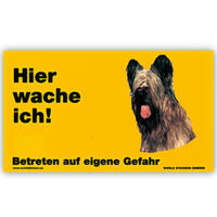 Warnschild "Hier wache ich!" Größe 17 x 10 cm,  gelb