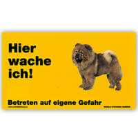 Warnschild "Hier wache ich!" Größe 17 x 10 cm,  gelb