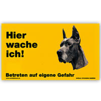 Warnschild "Hier wache ich!" Größe 17 x 10 cm,  gelb