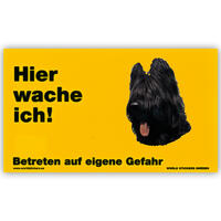 Warnschild "Hier wache ich!" Größe 17 x 10 cm,  gelb