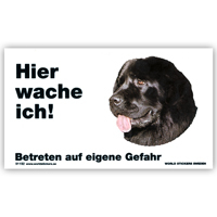 Warnschild "Hier wache ich!" Größe 17x10 cm,  weiß