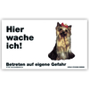 Warnschild "Hier wache ich!" Größe 17x10 cm,  weiß