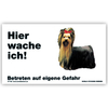 Warnschild "Hier wache ich!" Größe 17x10 cm,  weiß