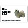 Warnschild "Hier wache ich!" Größe 17x10 cm,  weiß