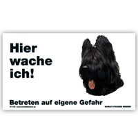 Warnschild "Hier wache ich!" Größe 17x10 cm,  weiß