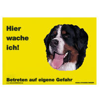 Warnschild "Hier wache ich!" Größe 28 x 20 cm,  gelb