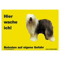 Warnschild "Hier wache ich!" Größe 28 x 20 cm,  gelb