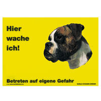 Warnschild "Hier wache ich!" Größe 28 x 20 cm,  gelb