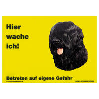 Warnschild "Hier wache ich!" Größe 28 x 20 cm,  gelb